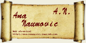 Ana Naumović vizit kartica